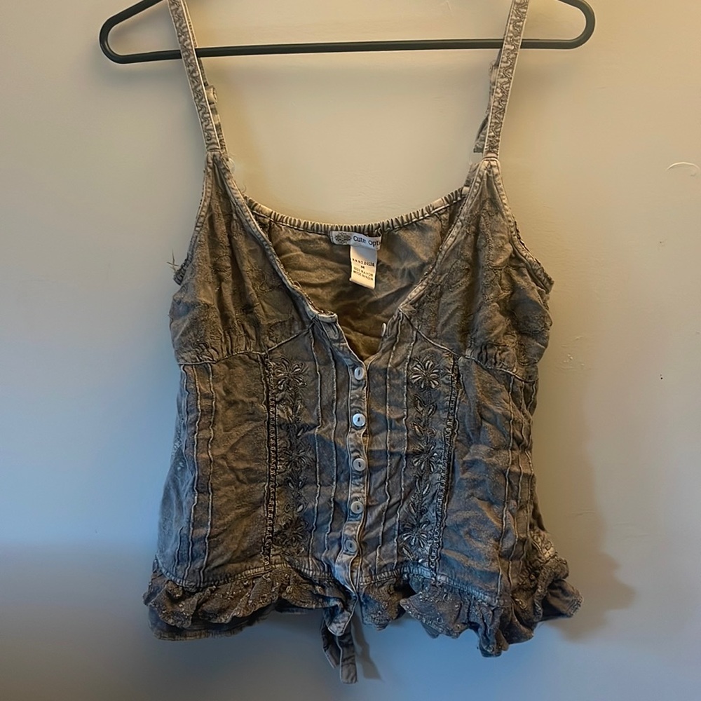 Olive green tank top